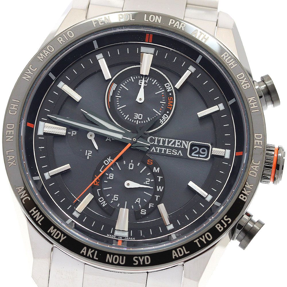 シチズン CITIZEN AT8189-61E H800-A1CN206 アテッサ デイト ソーラー電波 メンズ 箱 保証書付き_916333