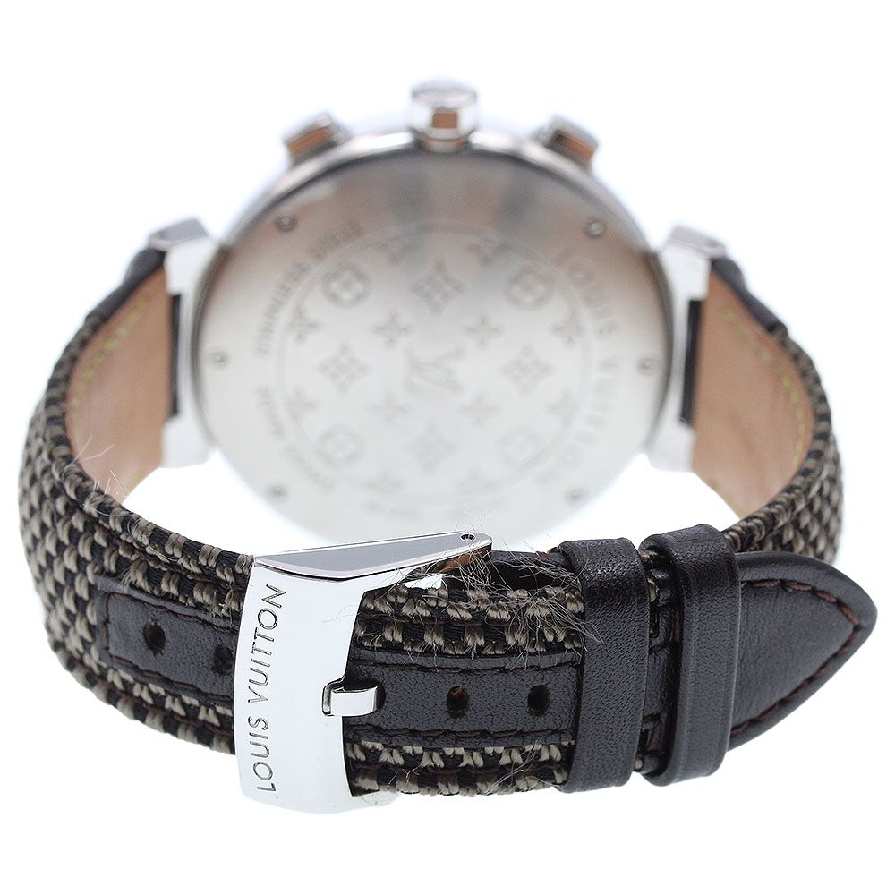 ルイ ヴィトン LOUIS VUITTON Q 1121 タンブール デイト クロノグラフ 自動巻き メンズ箱 保証書付き_916764