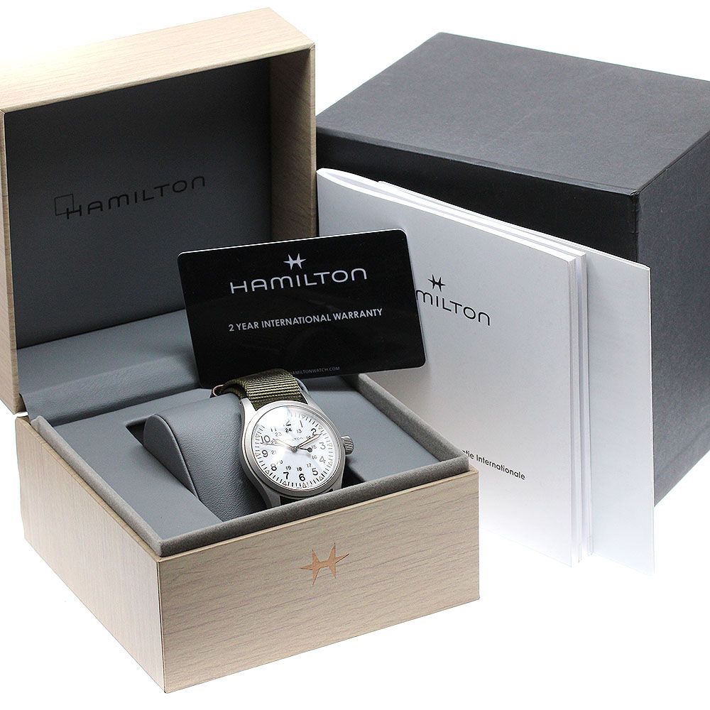 ハミルトン H 694390 カーキ フィールド メカニカル 手巻き メンズ 箱 保証書付き_917620