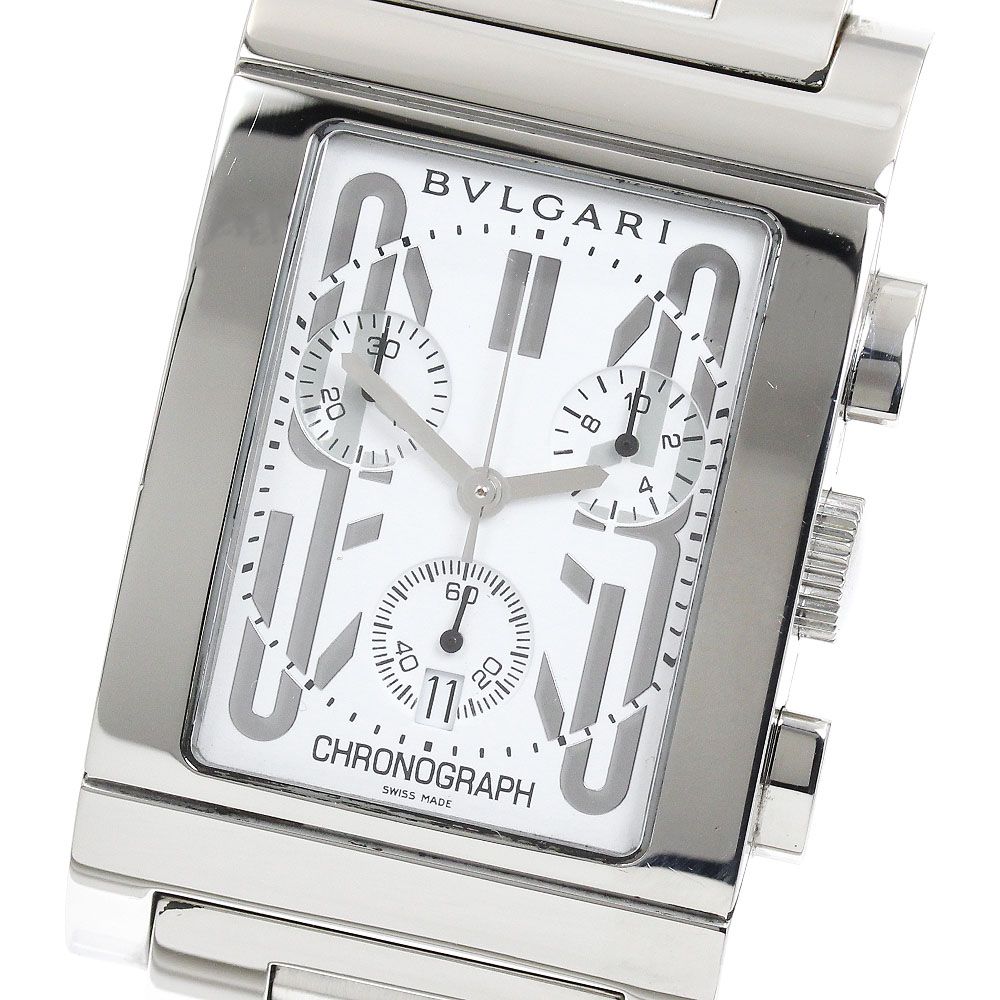 ブルガリ BVLGARI RTC49S レッタンゴロ デイト クロノグラフ クォーツ メンズ箱 保証書付き_914751