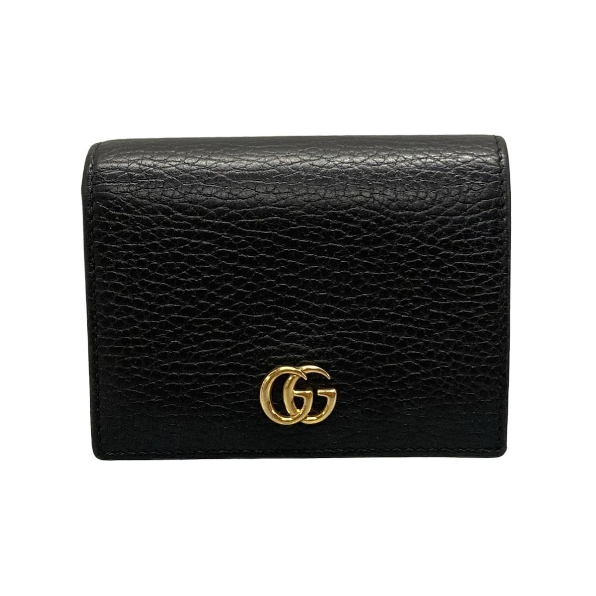 グッチ 日本限定 バイカラー GGマーモント 二つ折り 財布 ブラック