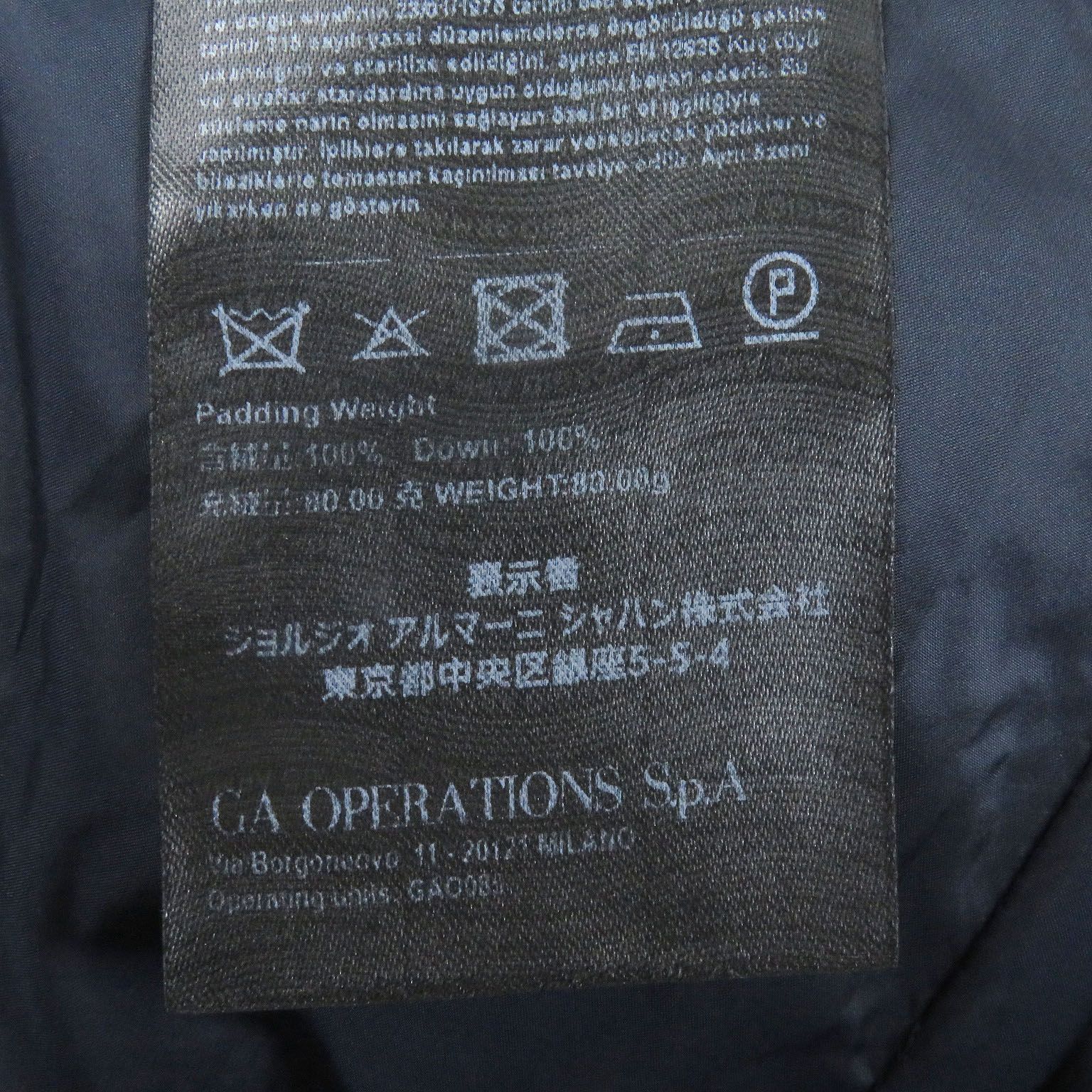 美品□GIORGIO ARMANI ジョルジオアルマーニ カシミヤ100％ ダウン