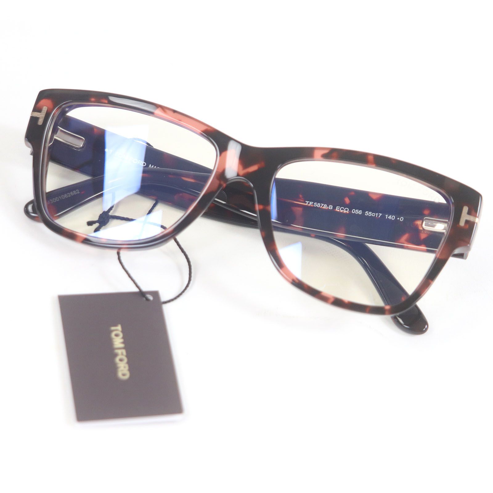 極美品□TOM FORD トムフォード TF5878-B マーブル柄 ウェリントン  