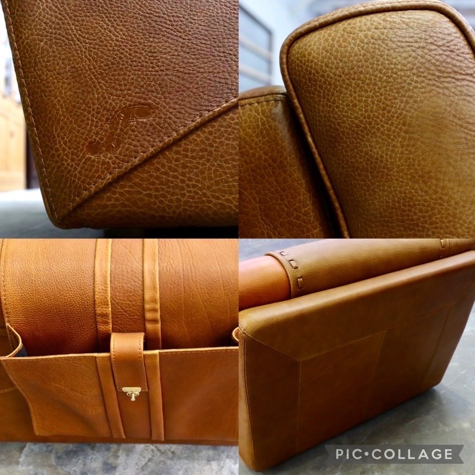 シングルソファ 厚手本革