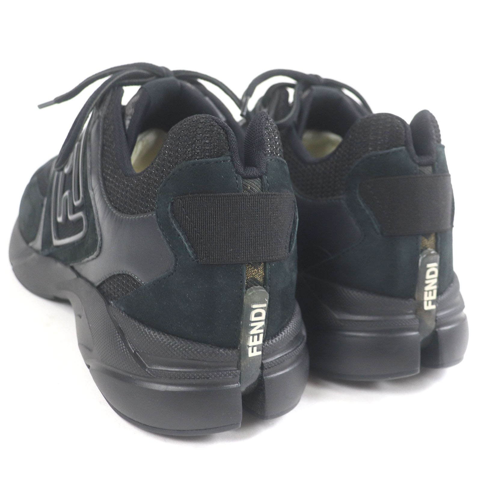 極美品□FENDI フェンディ 7E1555 Faster 一部ヌバックレザー FFロゴ