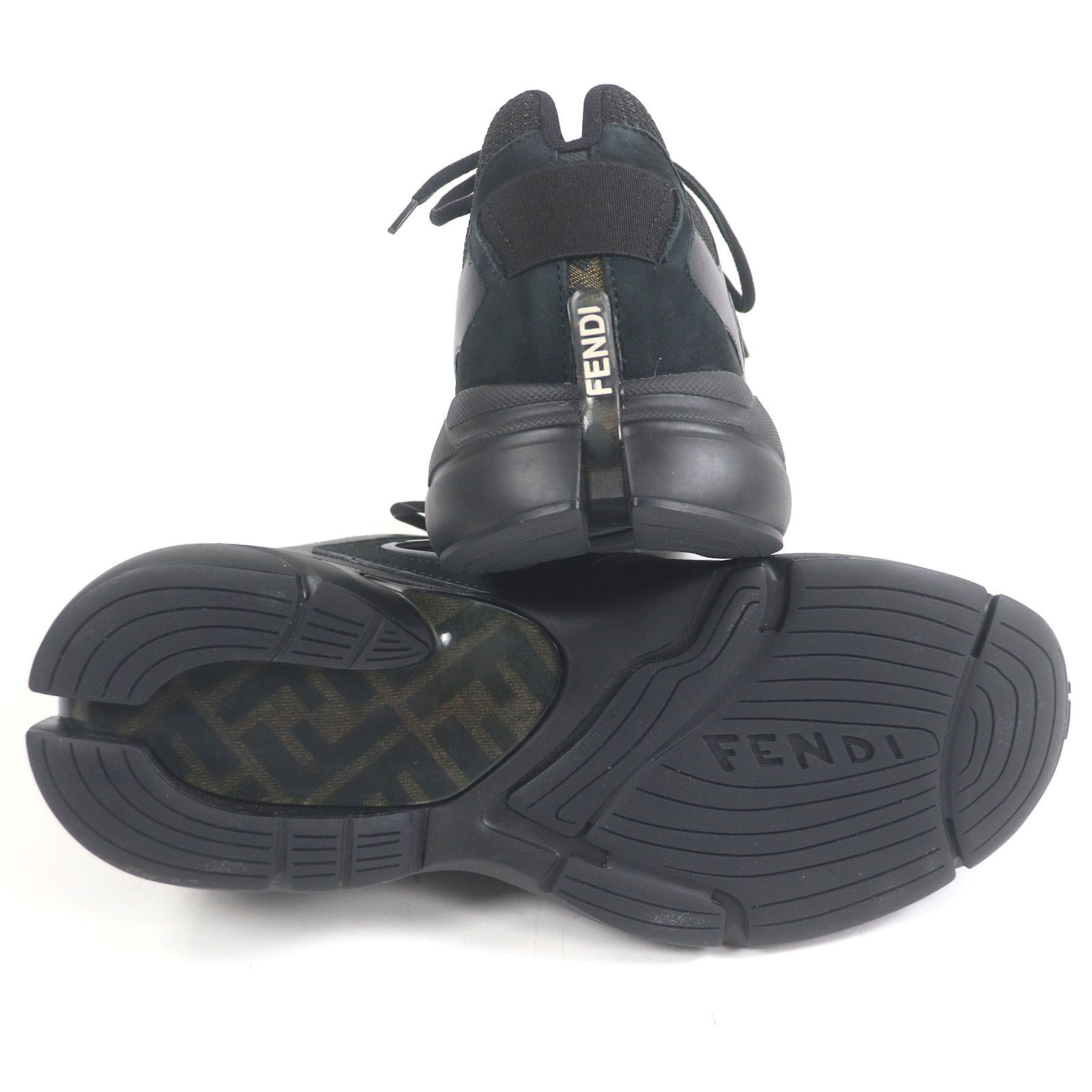 極美品□FENDI フェンディ 7E1555 Faster 一部ヌバックレザー FFロゴ