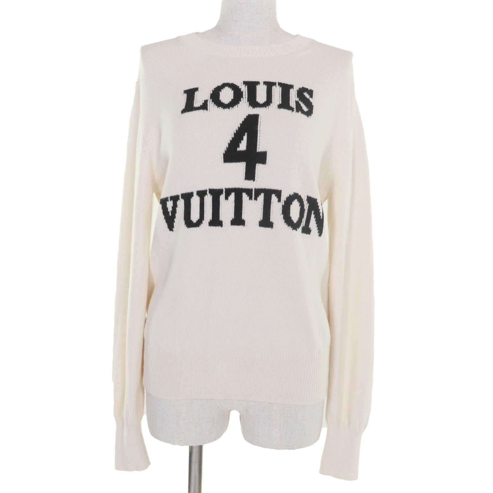 ルイヴィトン ロゴ入りセーター ホワイトS オーバーサイズ カシミヤ73