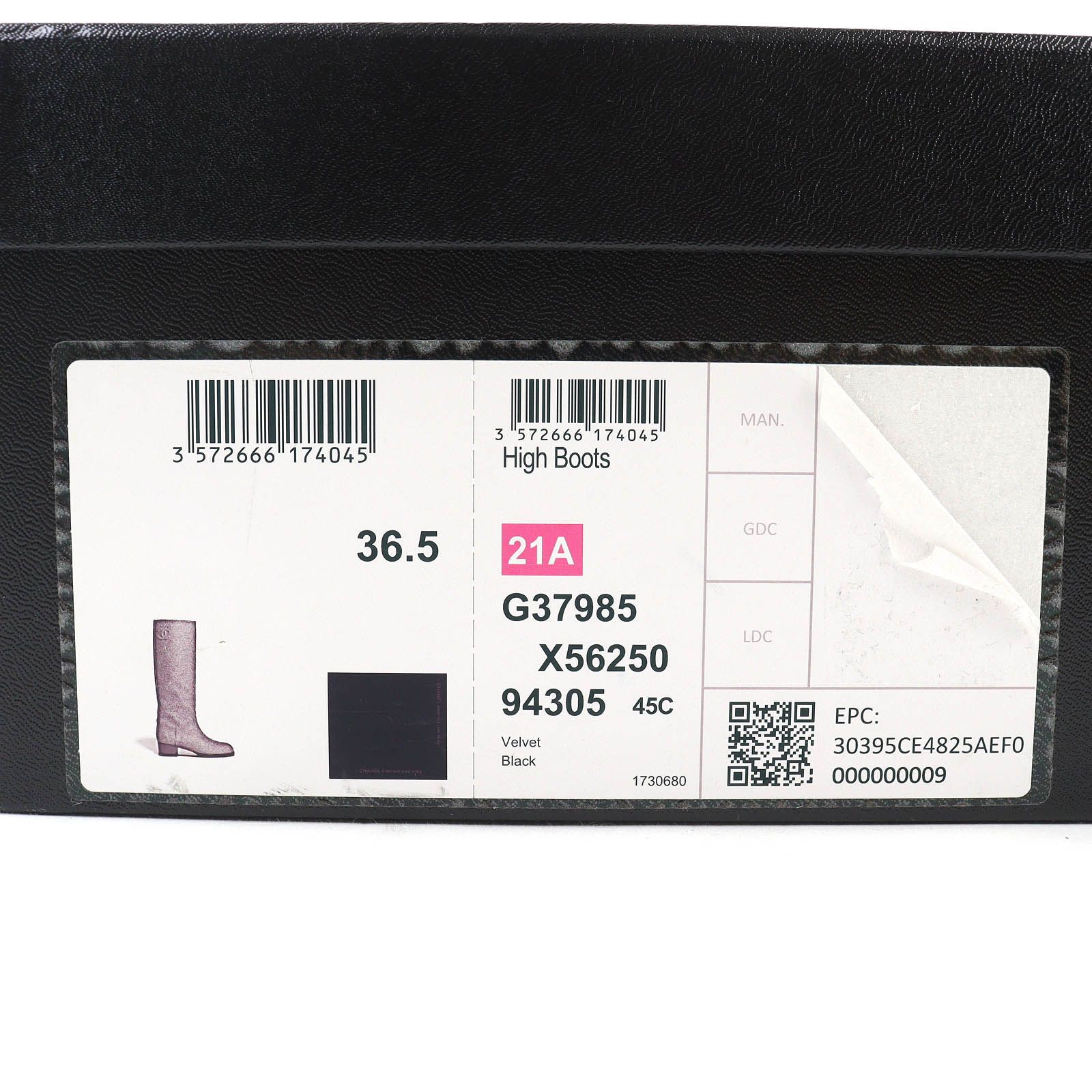 極美品△CHANEL シャネル 21A G37985 ココマーク ベロア ラウンドトゥ