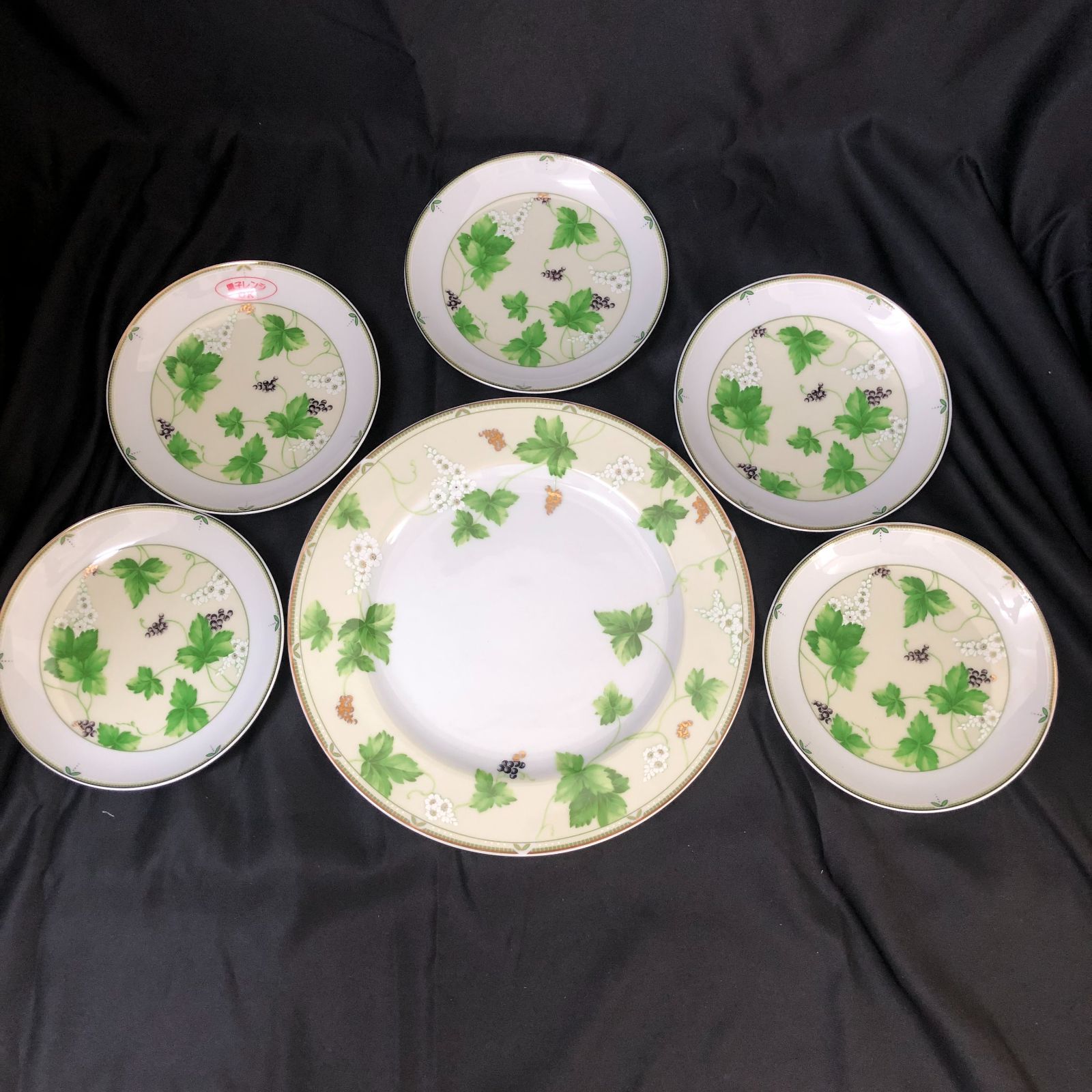 NARUMI ナルミ 皿 パーティーセット 草花 大皿1枚 小皿5枚 NA003