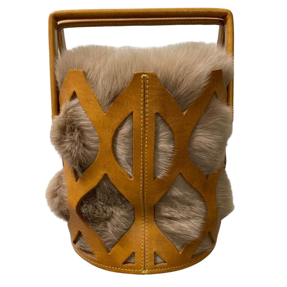 ファー かごバッグ