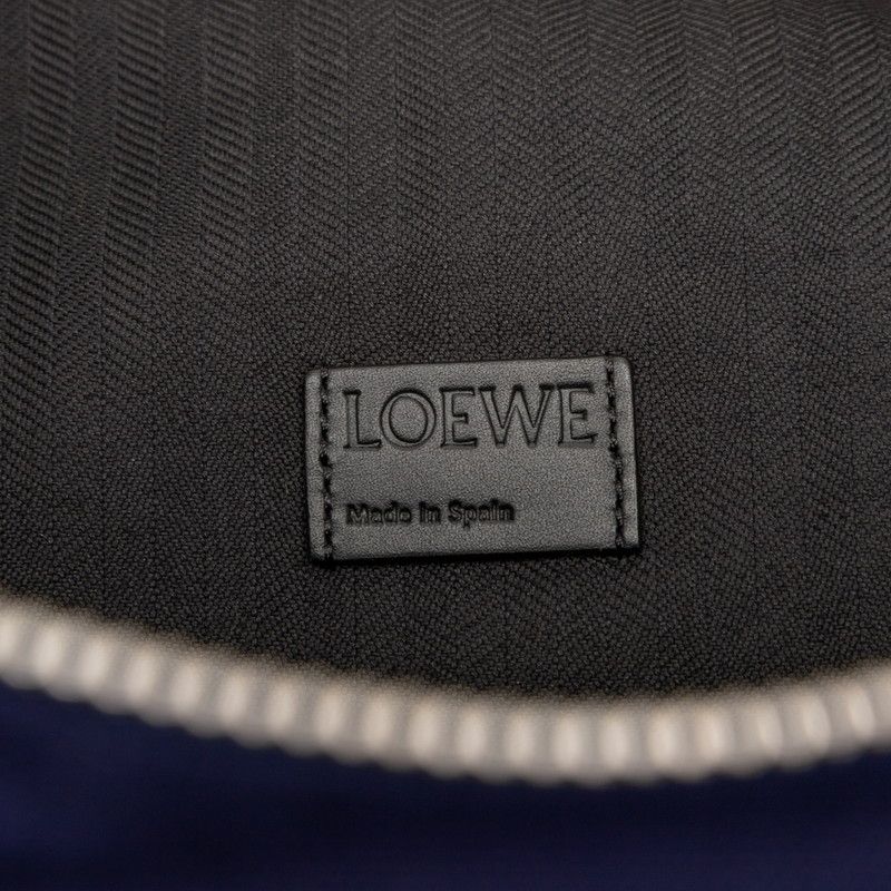 ロエベ アナグラムロゴ ウエストバッグ ボディバッグ バムバッグ ネイビー ブラック キャンバス レザー レディース LOEWE 1-0236415 DECORATOM_COM_BR