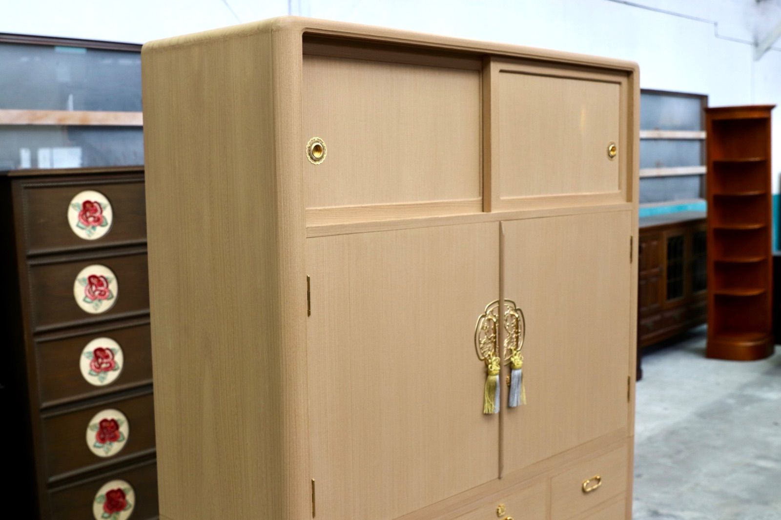 GMIS313 伝統工芸士 岡本国昭 紀州箪笥 和箪笥 着物箪笥 作家物 桐箪笥 和室 衣装箪笥 座敷 最 家具