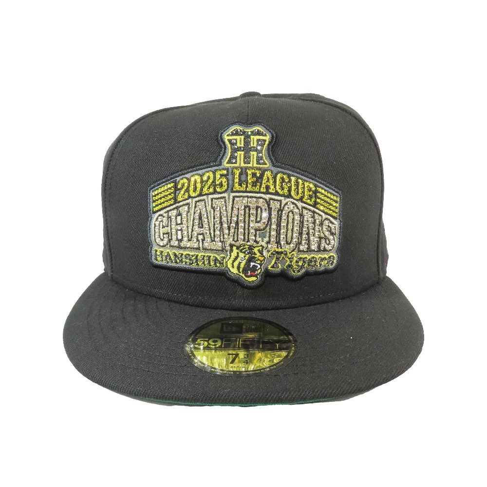 未使用 NEW ERA ニューエラ 59FIFTY 阪神タイガース 2025 LEAGUE CHAMPIONS キャップ ベースボールキャップ 帽子 ブラック 7 3/4 メンズ 古着  USED