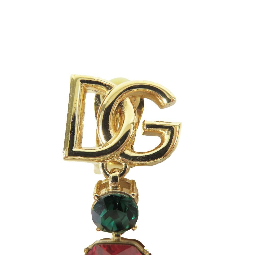 DOLCE-GABBANA ドルチェアンドガッパーナ ロング イヤリング ビジュー ストーン ジュエリー ゴールド レディース 古着