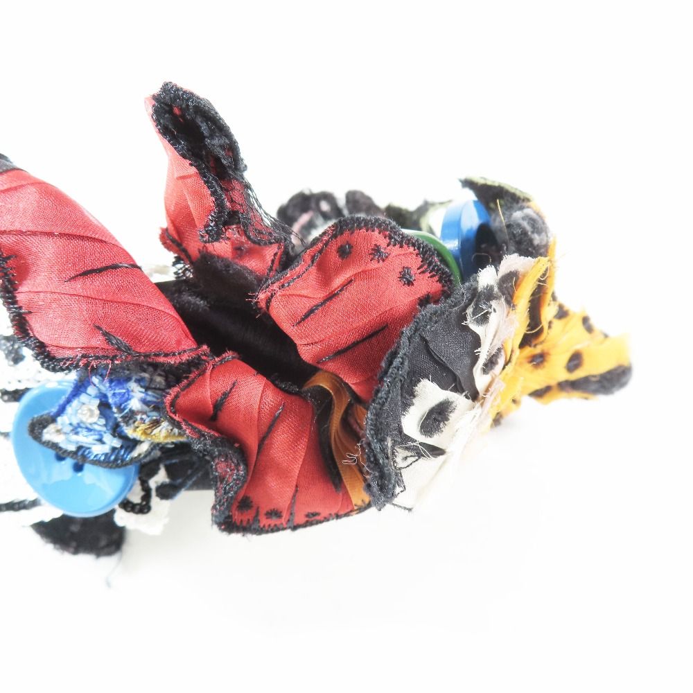 DOLCE - GABBANA ドルチェアンドガッパーナ カチューシャ ヘッドバンド ティアラ カシミヤ バタフライ スパンコール レディース 古着 DECORATOM_COM_BR