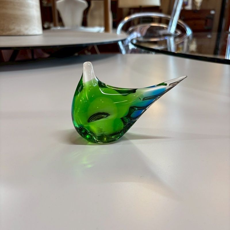 マルティグラス ガラス 鳥 グリーン 置物 約11cm MultiGlass トリ