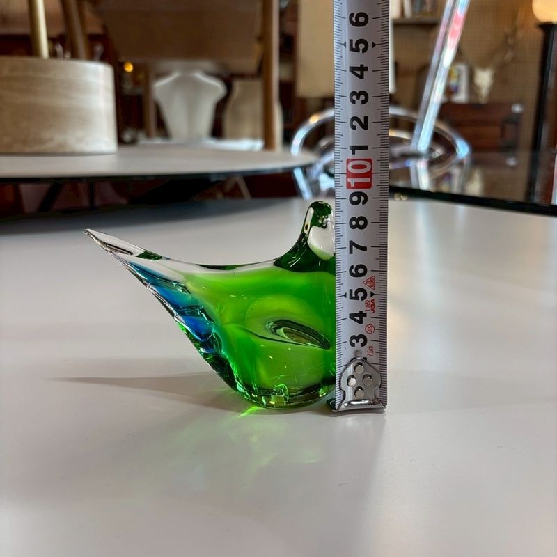 マルティグラス ガラス 鳥 グリーン 置物 約11cm MultiGlass トリ