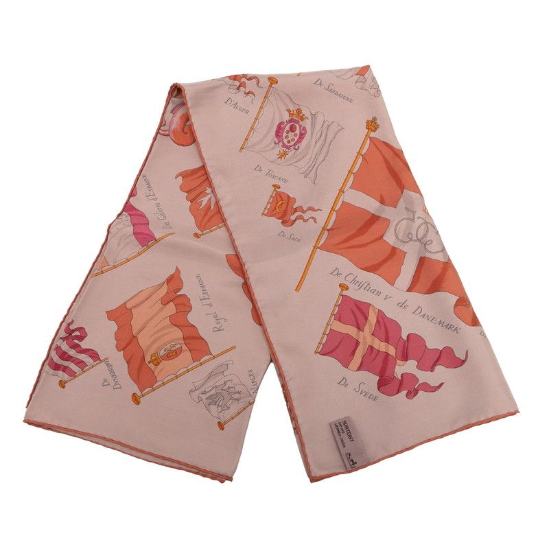 エルメス カレ90 PAVOIS 船旗 ブラウン マルチ シルク レディース HERMES 1-0236901