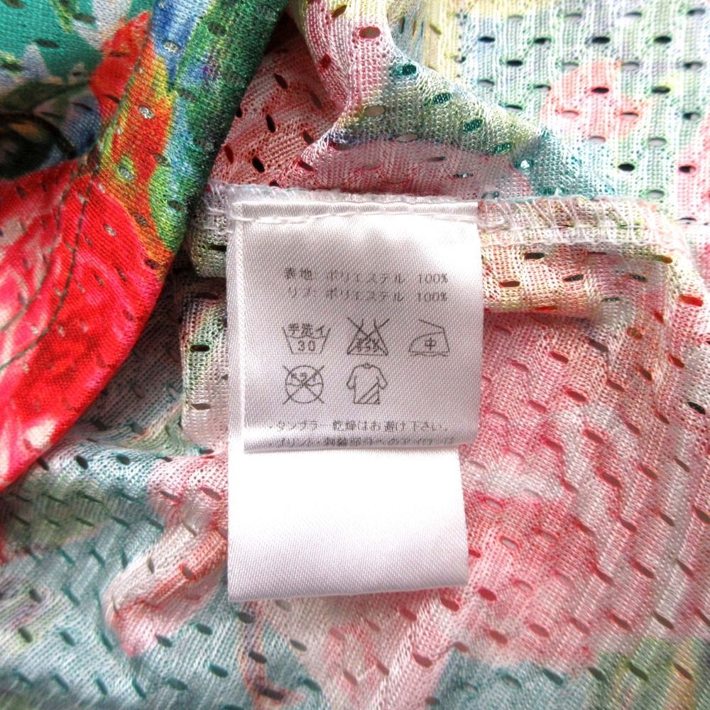 JOYRICH ジョイリッチ フローラル柄 花柄 メッシュ タンクトップ プリント カットソー ノースリーブ ナンバリング ロゴ S レディース 古着 ゆったり設計 タンクトップ 