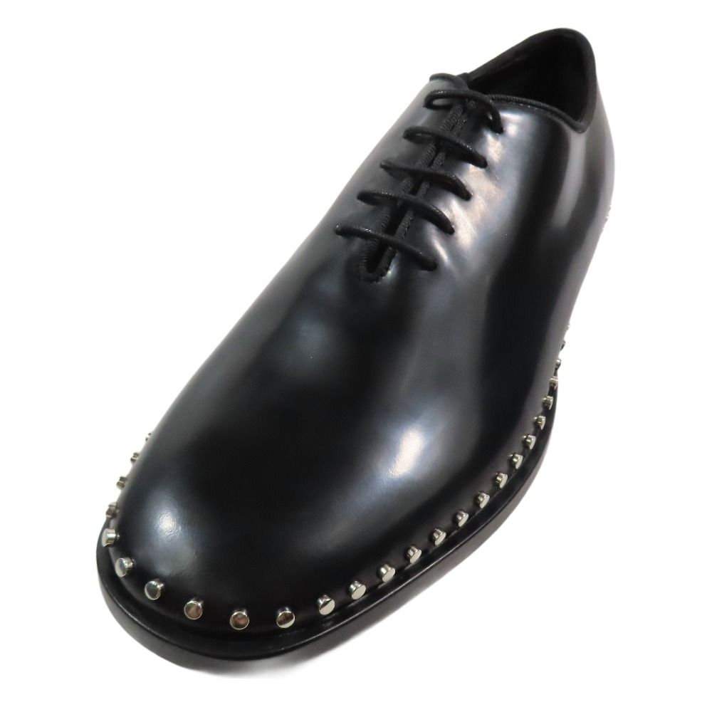 JIMMY CHOO ジミーチュウ レザー ドレスシューズ レースアップ スタッズ 革靴 39 ブラック メンズ 古着