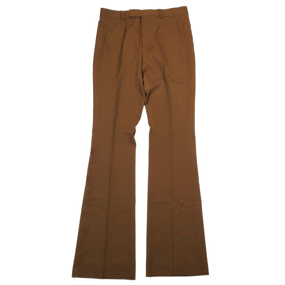 22AW DIOR ディオール × TRAVIS SCOTT CACTUS JACK カクタスジャック スラックス フ パンツ コラボロゴ刺繍 48 ブラウン メンズ 古着