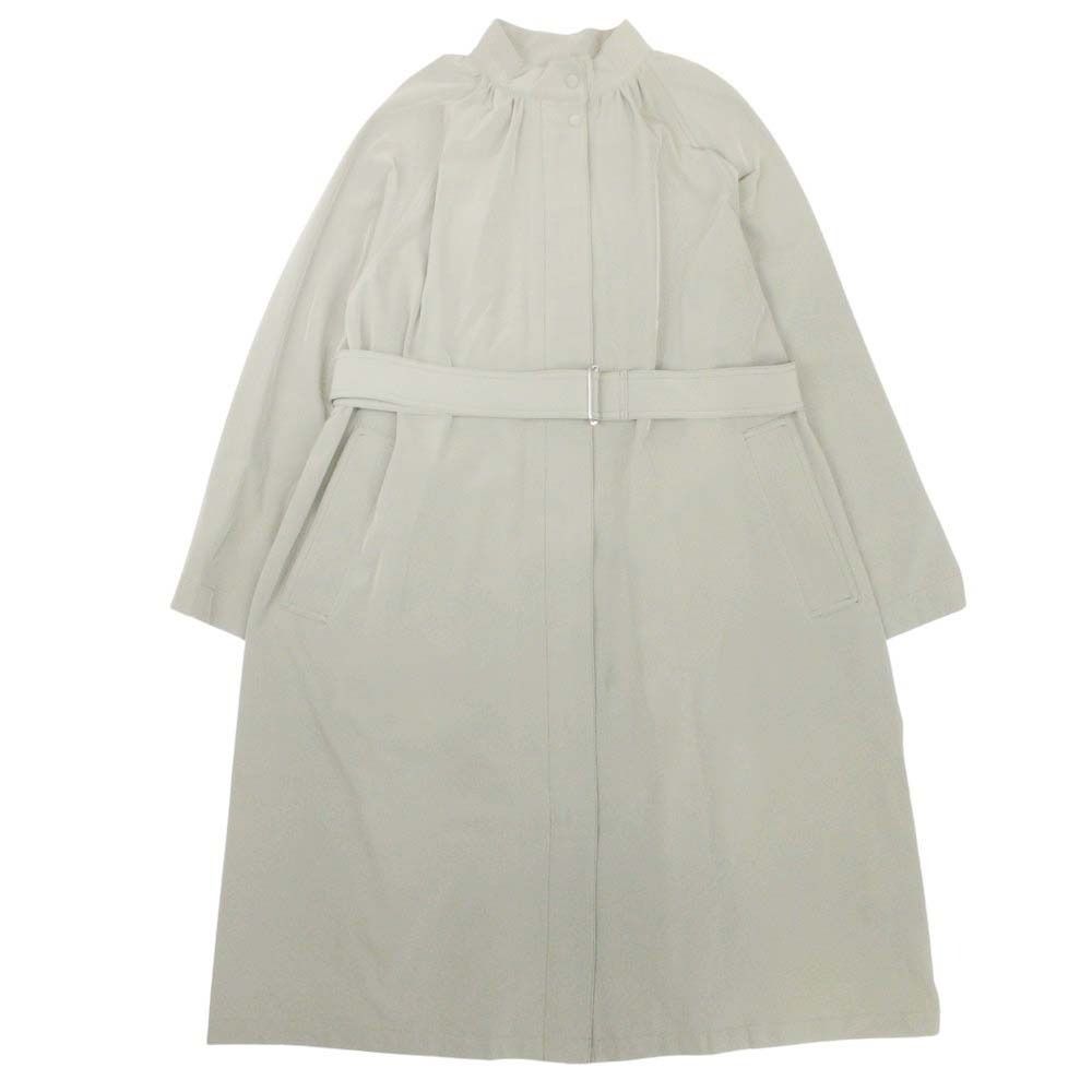 21SS theory セオリー Harbor Twill Ruched Trench ハーバードツイル コート ジャケット アウター P カーキ グリーン レディース 古着