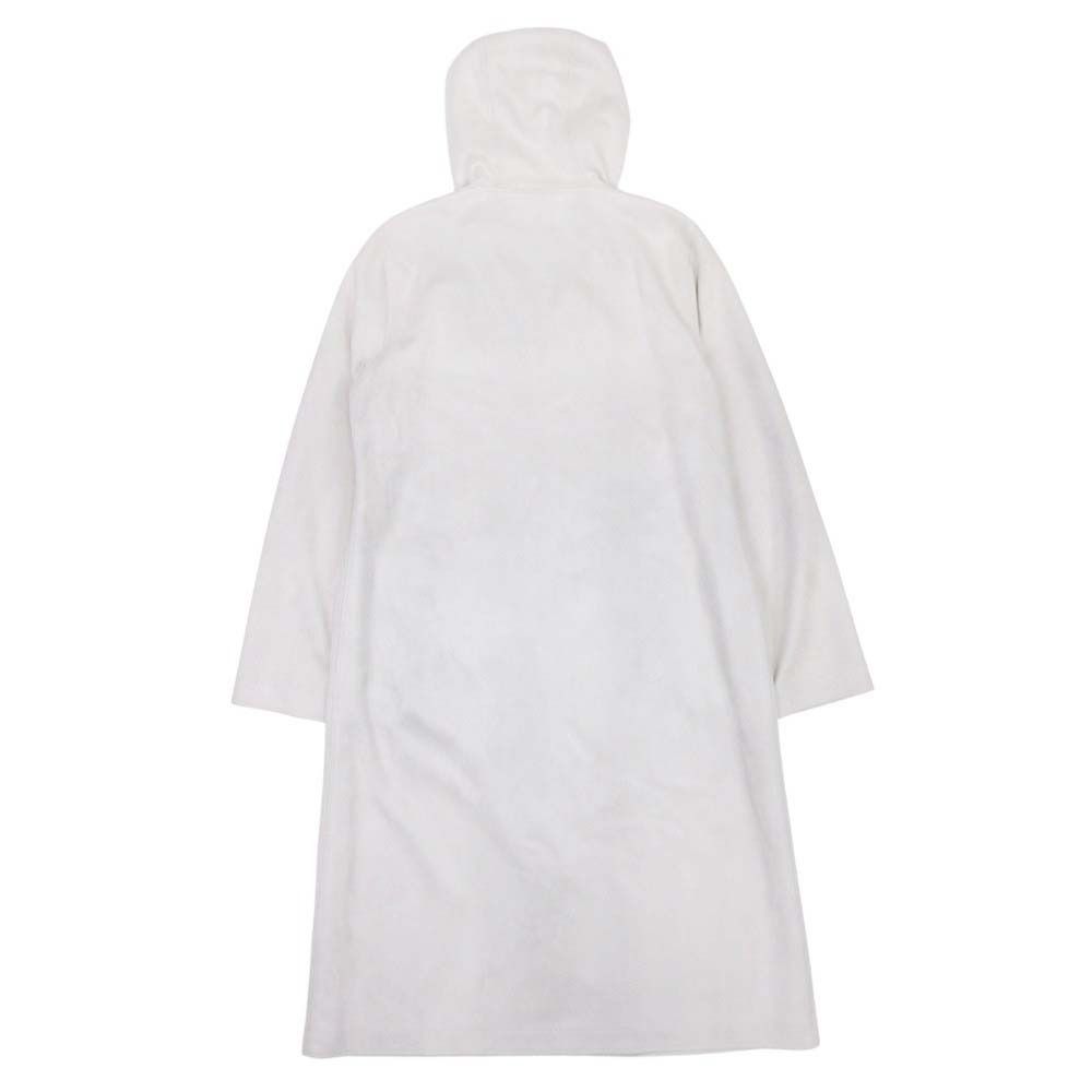 BARNEYS NEWYORK バーニーズニューヨーク スエードタッチ ロング フーデッドコート ジップアップ F グレージュ レディース 古着