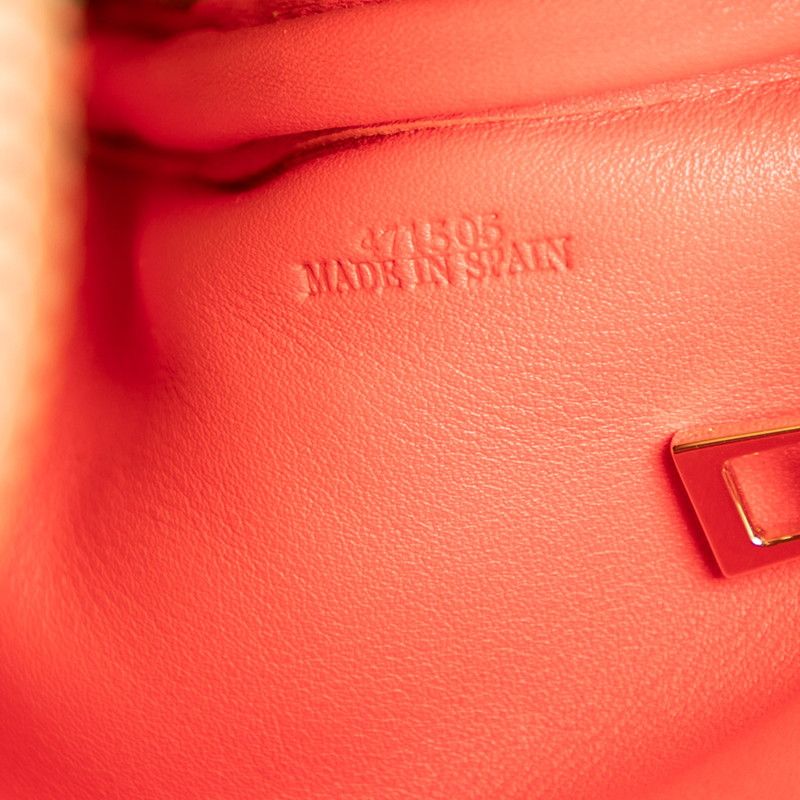 廃盤 LOEWE ロエベ ビジネスバッグ アナグラム レザー レッド 金具 ロゴ