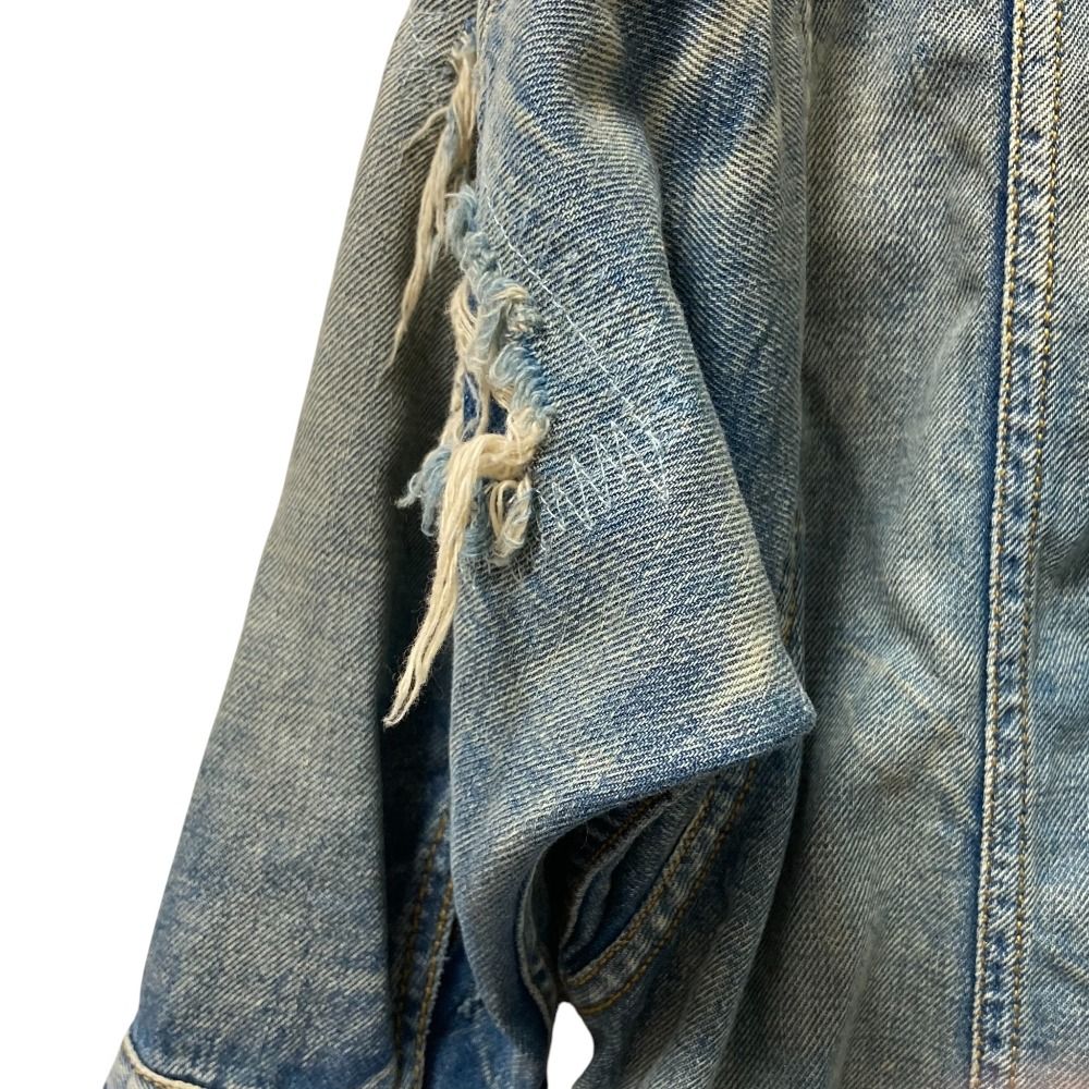 良品 R13 アールサーティーン クラッシュ加工 ドルマンスリーブ デニム