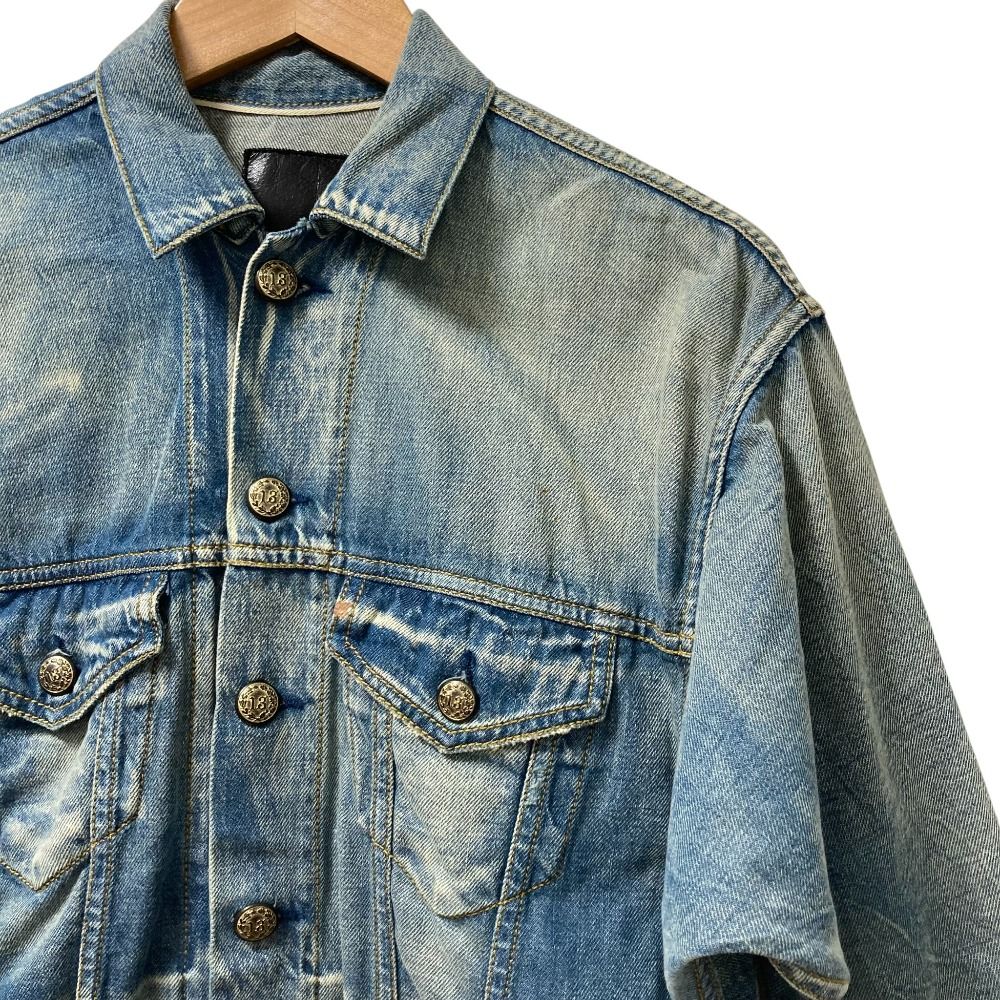 R13 アールサーティーン クラッシュ加工 ドルマンスリーブ デニムジャケット サイズXS インディゴブルー レディース 古着