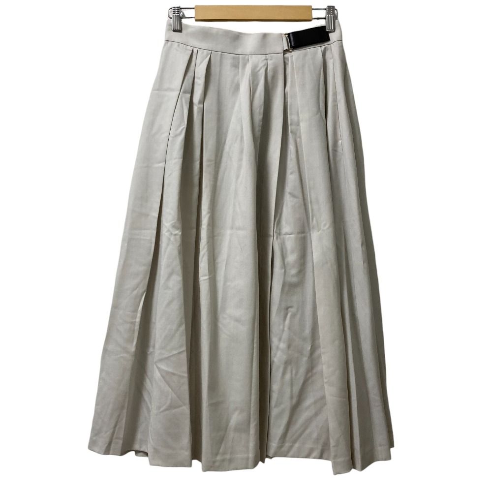 ebure エブール ランダムプリーツ ラップ ロングスカート サイズ38 ライトベージュ レディース 古着