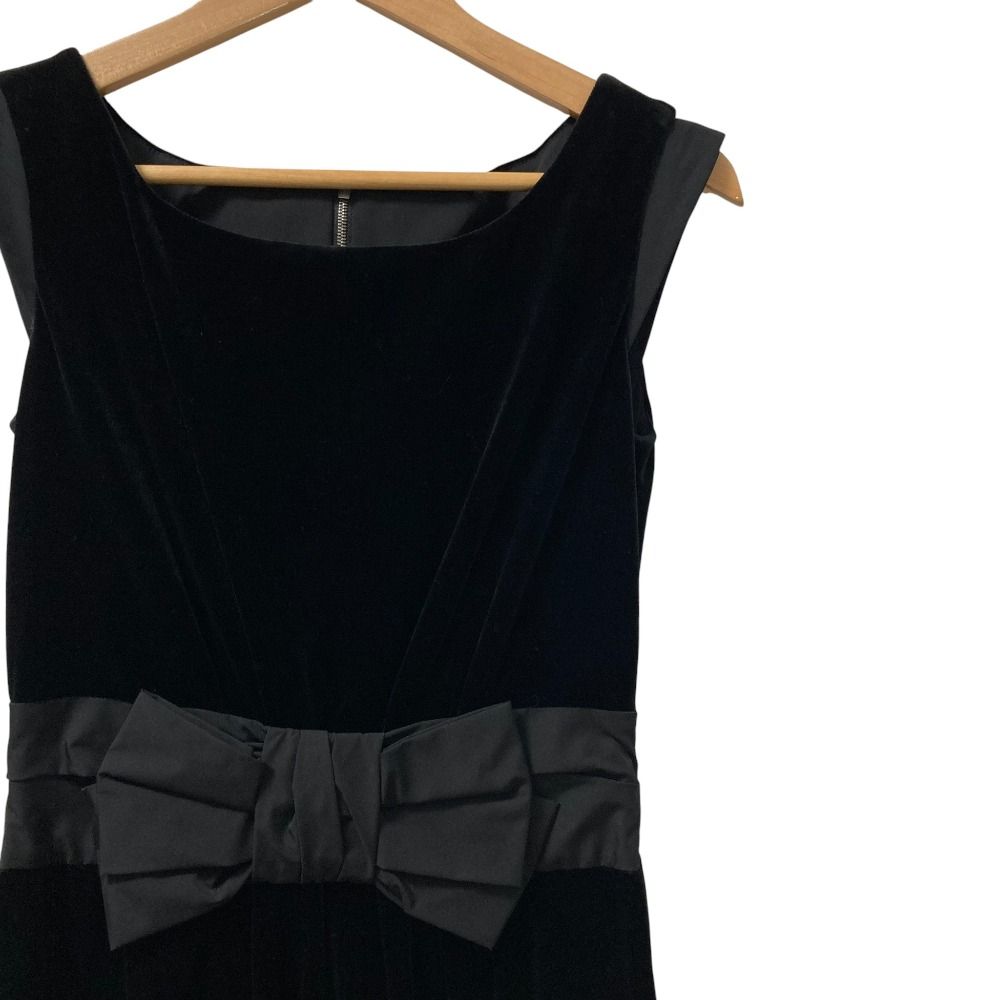 VELOUR NOIR by FOXEY NEWYORK ベロア ノワール フォクシーニューヨーク ベロア リボン ドレス ワンピース 29290 40 ブラック レディース 古着
