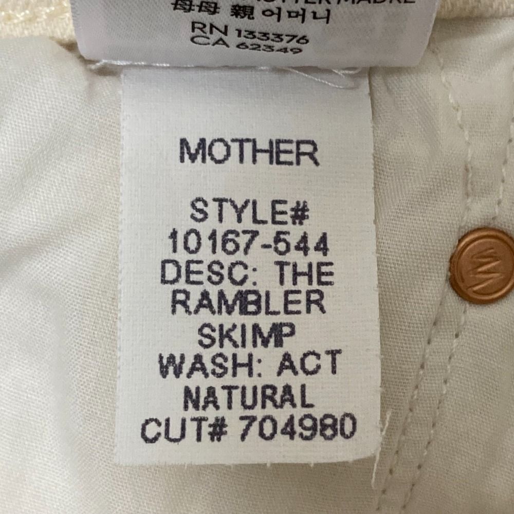 25SS MOTHER マザーデニム THE RAMBLER SKIMP デニムパンツ ジーンズ 3510600057 サイズ27 オフホワイト レディース 古着 DECORATOM_COM_BR