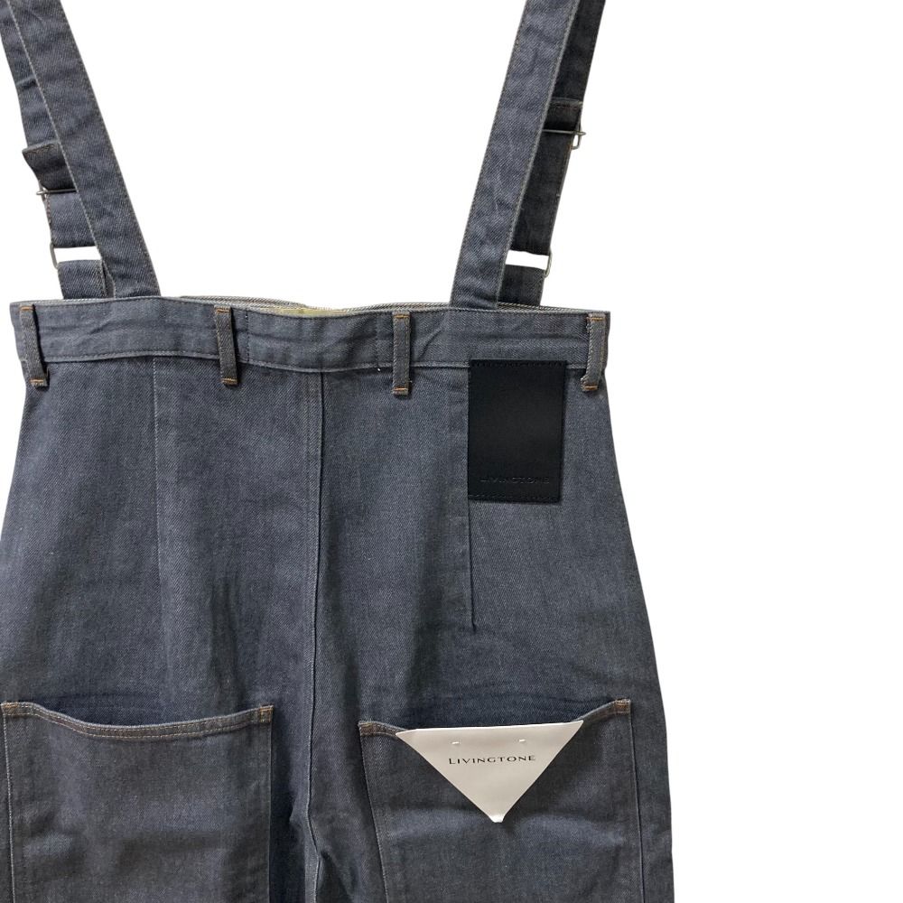 LIVINGTONE リヴィントーン FINTAN -Super high-rise w suspeders デニムパンツ サロペット LT-FINTAN-05 サイズ36 グレー レディース 古着