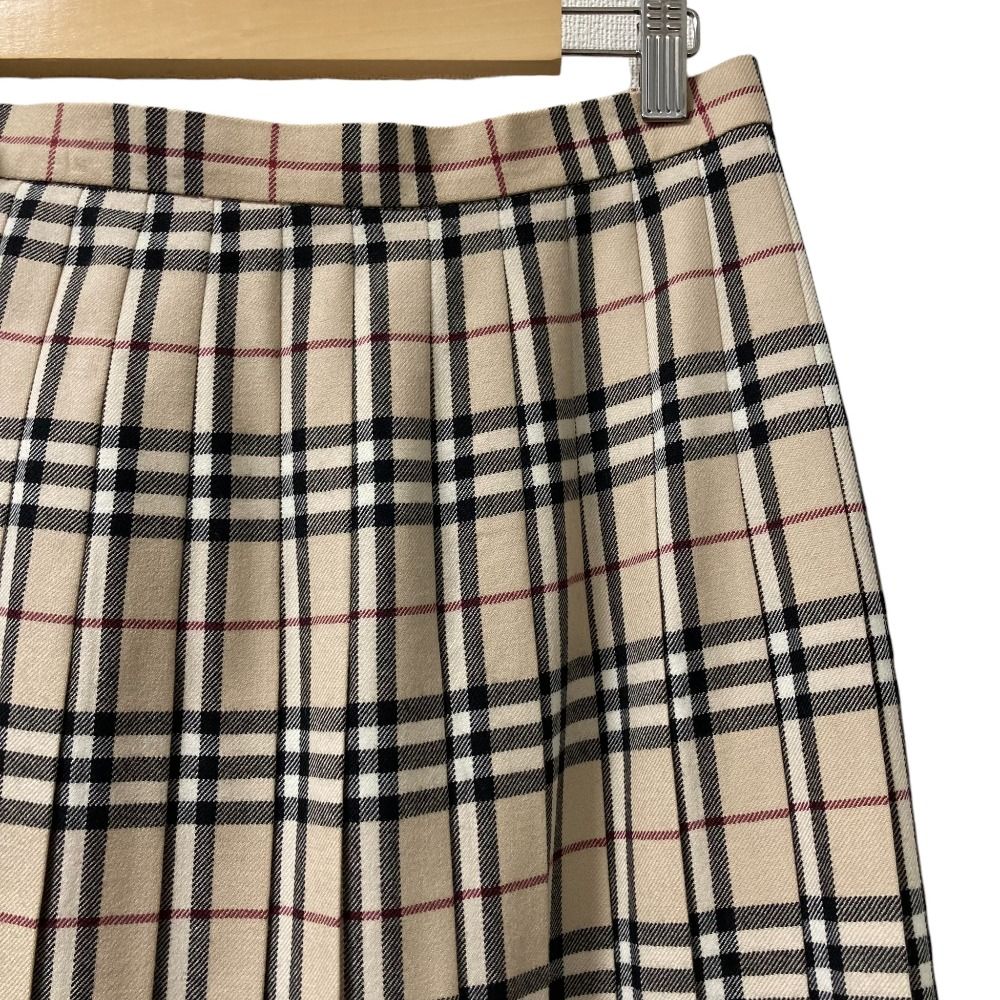 BURBERRY LONDON バーバリーロンドン ノバチェック キルトプリーツ ロングスカート サイズ15 ベージュ レディース 古着