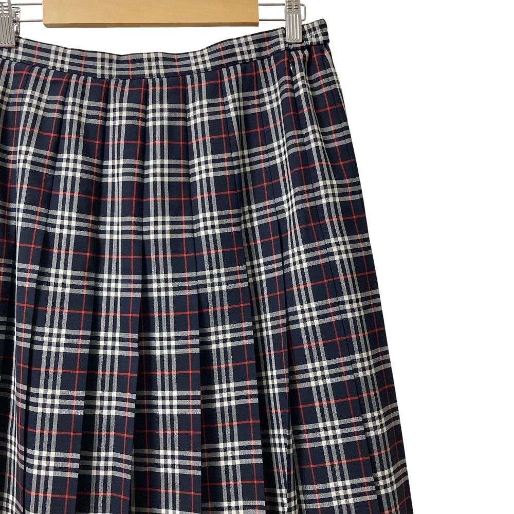 Burberrys バーバリーズ ヴィンテージ チェック プリーツ ロングスカート 大きいサイズ15 ブラック×レッド×ホワイト レディース 古着