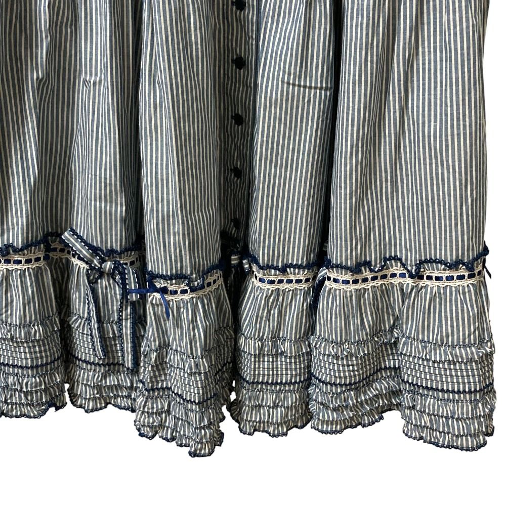 ロングティアードスカート ライトネイビー