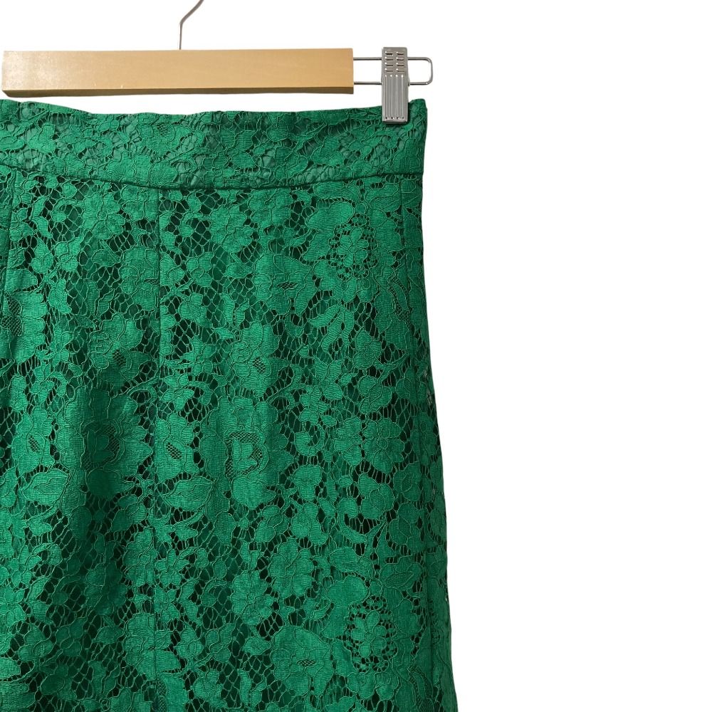 DOLCE-GABBANA ドルチェアンドガッバーナ フラワーレース マーメイド ロングスカート サイズ36 グリーン レディース 古着