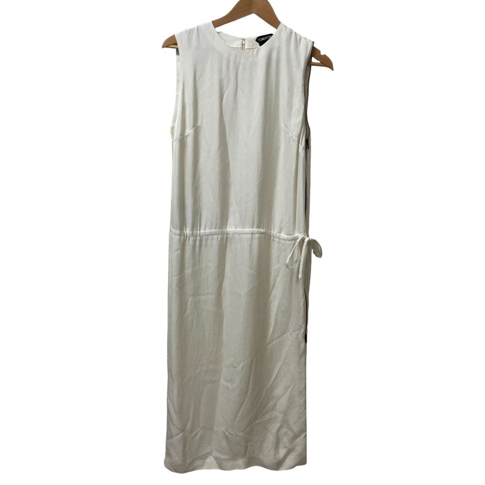 TOM FORD トムフォード イージーウエスト ノースリーブ ロングワンピース サイズ38 ホワイト レディース 古着