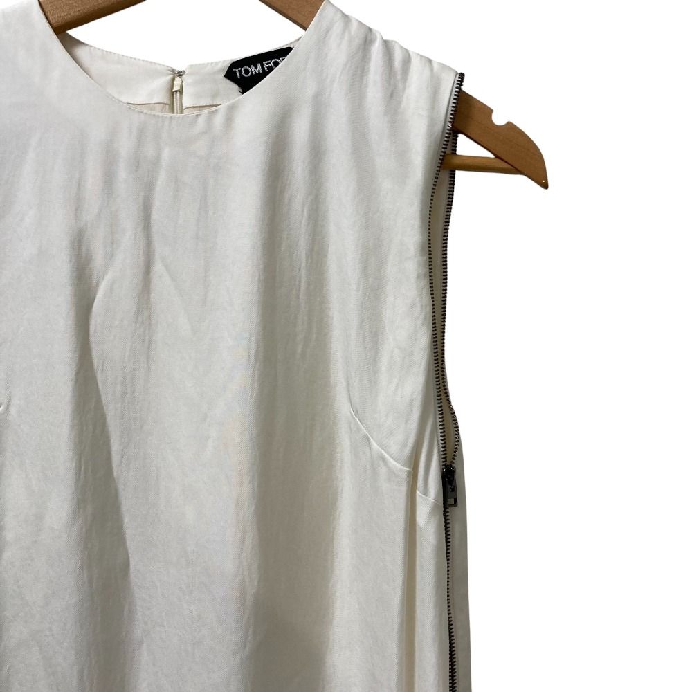 TOM FORD トムフォード イージーウエスト ノースリーブ ロングワンピース サイズ38 ホワイト レディース 古着