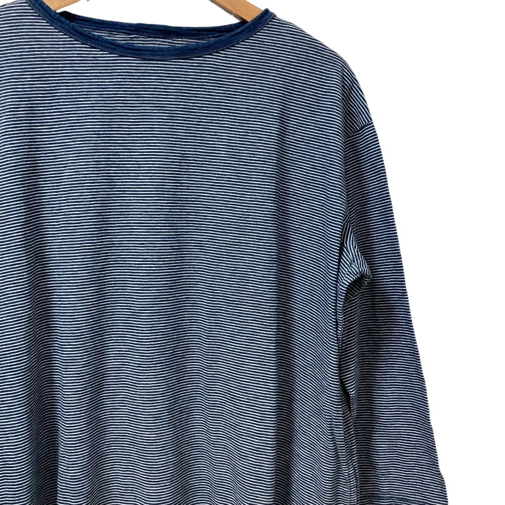 45R フォーティファイブアール 縞天竺のドレス ワンピース インディゴ レディース 古着