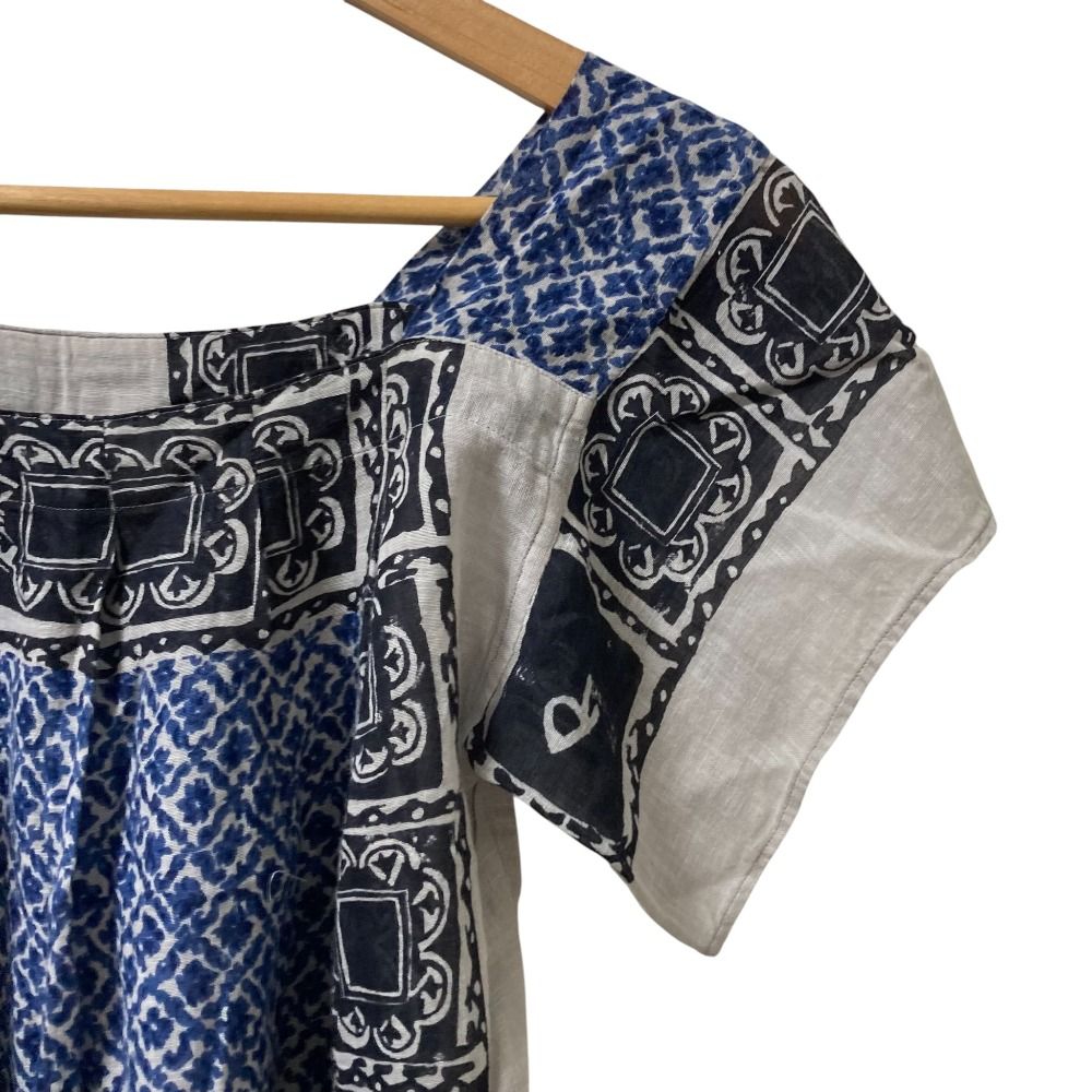 45 R フォーティファイブアール 更紗バンダナ ブラウス サイズ0 グレー レディース 古着