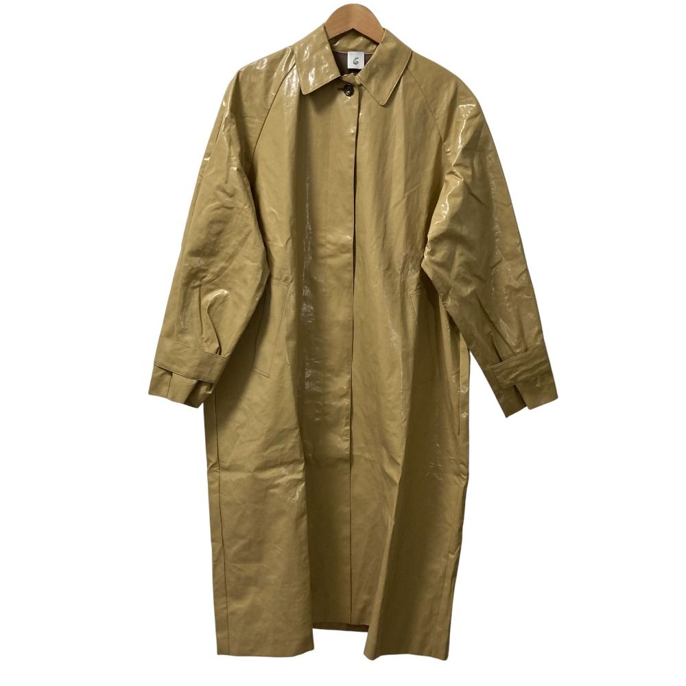 6 ロク ビューティーアンドユース ユナイテッドアローズ ENAMEL MOTIF COAT ロングコート サイズ38 ベージュ レディース 古着