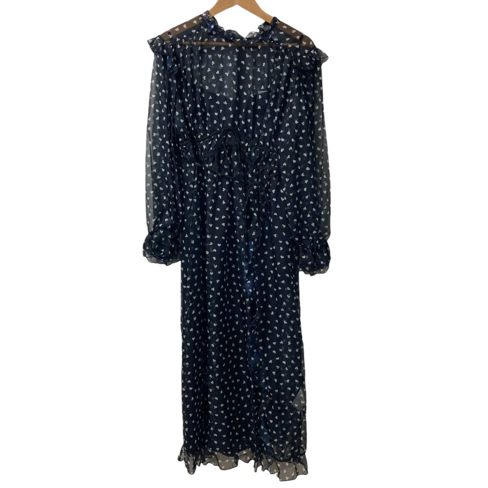 25SS Rosy luce ロージールーチェ Sheer chiffon tulle dress シアー シフォン チュールワンピース サイズM ネイビー レディース 古着