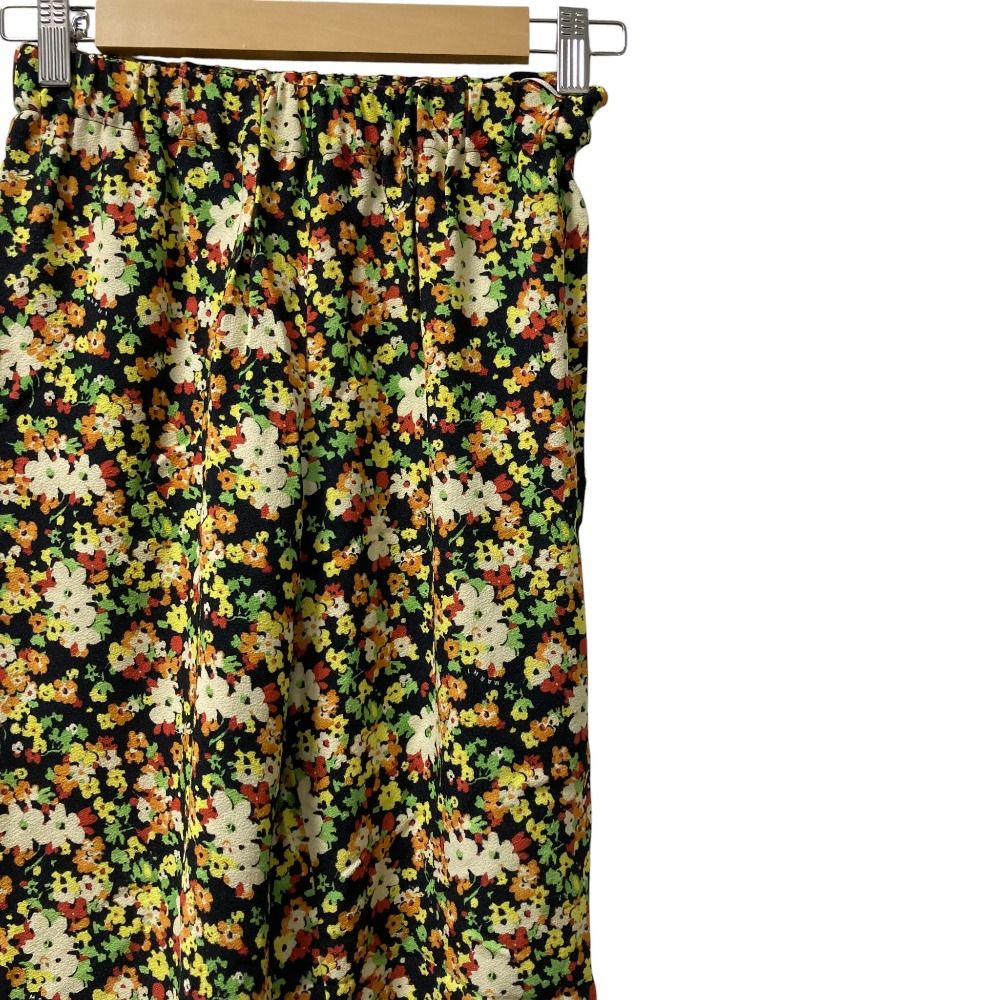22AW MARNI マルニ フラワープリント イージーパンツ サイズ38 ブラック マルチ レディース 古着
