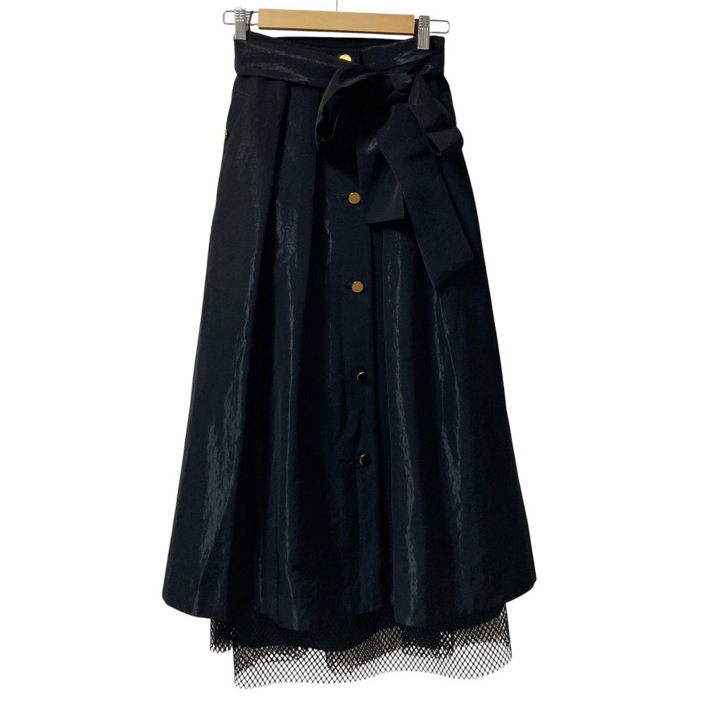 24AW Grace Class グレースクラス レイヤードタックスカート 0224321104 サイズ38 ブラック レディース 古着
