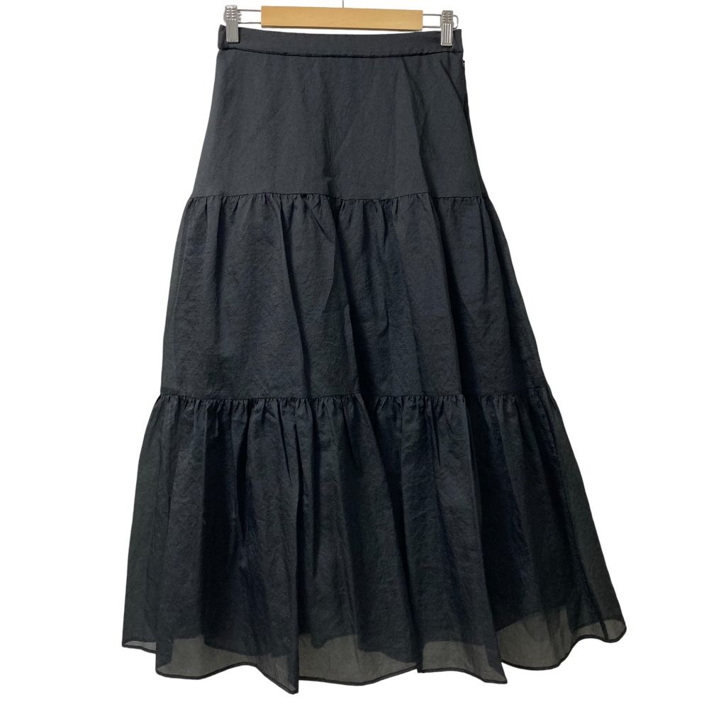 24 AW GRACE グレースコンチネンタル オーガンティアードスカート サイズ38 ブラック レディース 古着