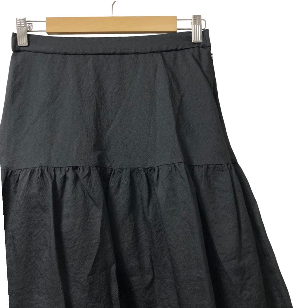 24AW GRACE CONTINENTAL グレースコンチネンタル オーガンティアードスカート 0124421043 サイズ38 ブラック レディース 古着