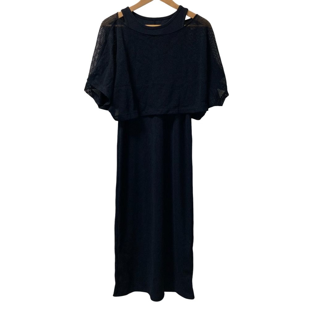 25SS Diagram ダイアグラム グレースコンチネンタル メッシュレイヤードワンピース 0325232339 サイズ36 ブラック レディース 古着