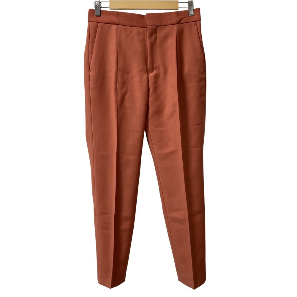 Drawer ドゥロワー バックサテンフロントステッチタックパンツ 6514-236-1042 サイズ38 テラコッタ レディース 古着